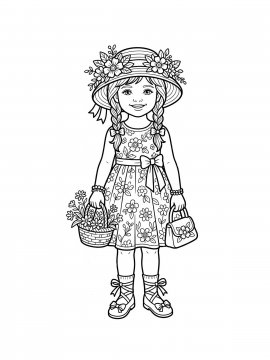 Раскраска Цветочная девочка