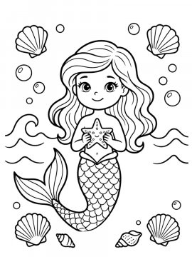 Раскраска Русалка для девочек