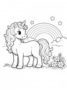 Раскраска Единорожка и радуга