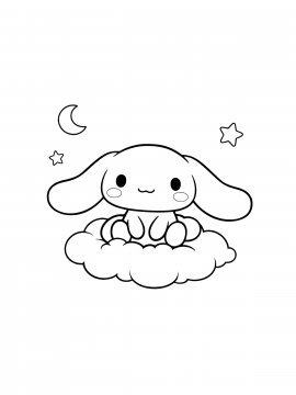 Раскраска Циннаморолл на облачке