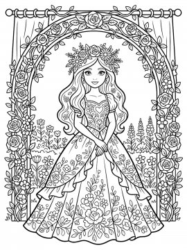 Раскраска Цветочная девушка