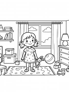 Раскраска Комната девочки