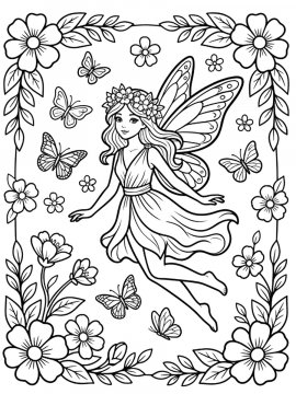 Раскраска Красивая фея