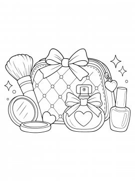 Раскраска Косметика для девочек