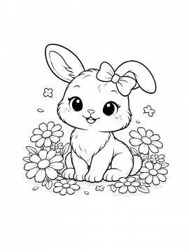 Раскраска Милый кролик