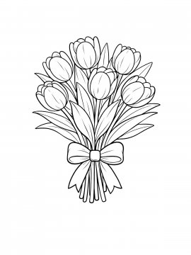 Раскраска Букет тюльпанов