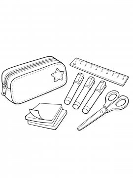 Раскраска Школьные принадлежности