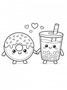 Раскраска Пончик и баблти