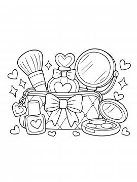 Раскраска Косметичка для девочек