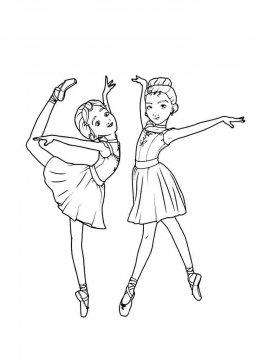 Раскраска две подруги балерины