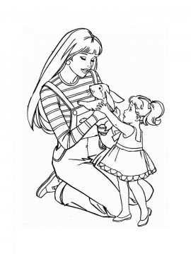 Раскраска Мама и дочка-18