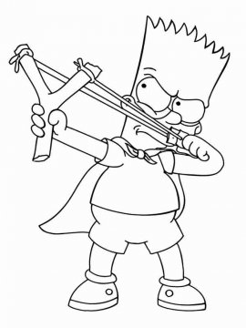 Раскраска Барт Симпсон 1 - Бесплатно распечатать