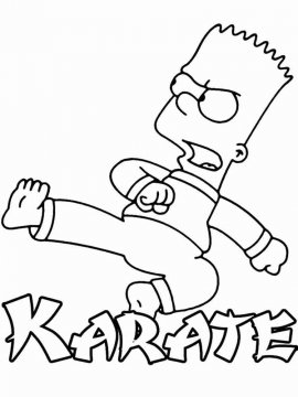 Раскраска Барт Симпсон 10 - Бесплатно распечатать