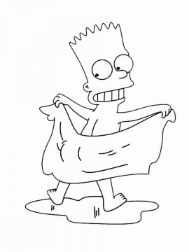 Раскраска Барт Симпсон 11 - Бесплатно распечатать