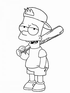 Раскраска Барт Симпсон 12 - Бесплатно распечатать