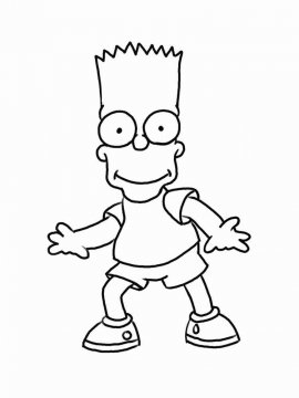 Раскраска Барт Симпсон 13 - Бесплатно распечатать
