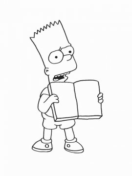 Раскраска Барт Симпсон 14 - Бесплатно распечатать