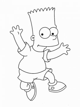 Раскраска Барт Симпсон 15 - Бесплатно распечатать