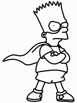 Раскраска Барт Симпсон 16 - Бесплатно распечатать