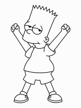 Раскраска Барт Симпсон 18 - Бесплатно распечатать