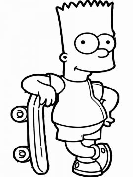 Раскраска Барт Симпсон 19 - Бесплатно распечатать