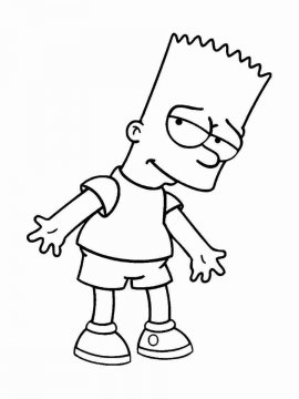 Раскраска Барт Симпсон 3 - Бесплатно распечатать