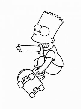 Раскраска Барт Симпсон 4 - Бесплатно распечатать