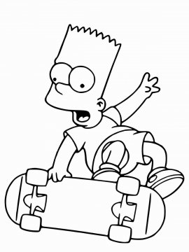Раскраска Барт Симпсон 5 - Бесплатно распечатать