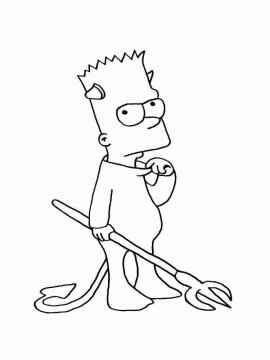 Раскраска Барт Симпсон 9 - Бесплатно распечатать