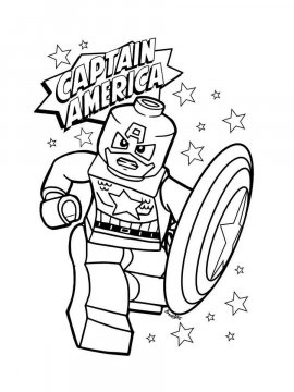Раскраска LEGO Капитан Америка 1 - Бесплатно распечатать