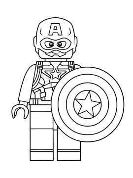 Раскраска LEGO Капитан Америка 2 - Бесплатно распечатать