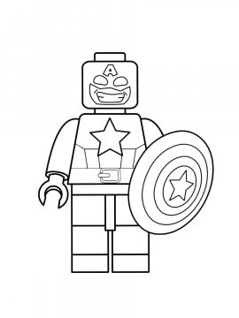 Раскраска LEGO Капитан Америка 3 - Бесплатно распечатать