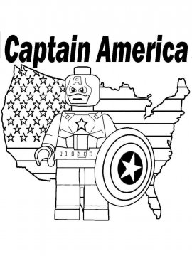 Раскраска LEGO Капитан Америка 6 - Бесплатно распечатать
