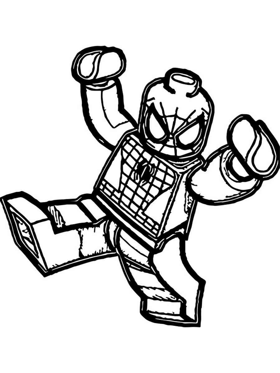 Раскраски Человек-Паук Лего Человек-Паук Раскраски