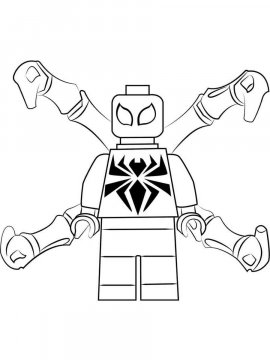 Раскраска LEGO Человек Паук 12 - Бесплатно распечатать