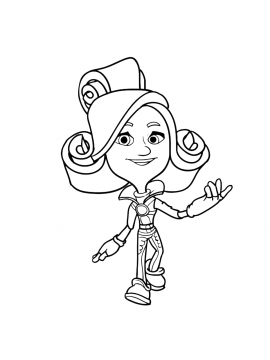 Раскраска Верта стоит в полный рост и улыбается