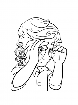 Раскраска ДимДимыч что то разглядывают с Симкой