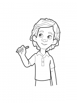 Раскраска ДимДимыч держит отвертку и собирается чинить прибор