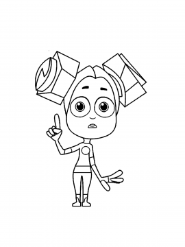 Раскраска Шпуля поднимает палец и что-то объясняет