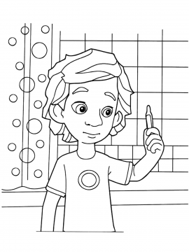 Раскраска ДимДимыч в ванной