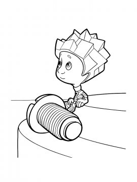 Раскраска Нолик сидит рядом с болтом