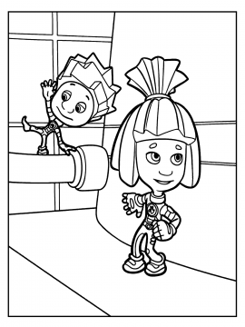 Раскраска Симка и Нолик прячутся