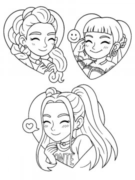 Раскраска Милые охотницы на демонов