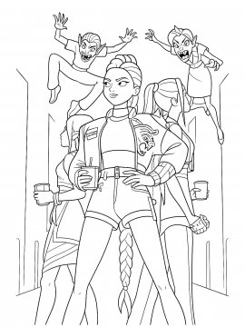 Раскраска Охотницы против демонов