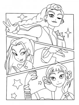 Раскраска Постер Охотницы на демонов