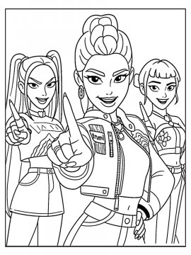 Раскраска Крутые охотницы на демонов