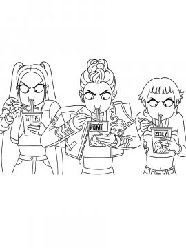 Раскраска Мира, Руми и Зои