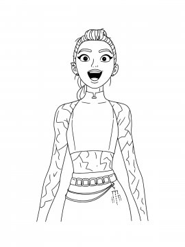 Раскраска Руми радуется