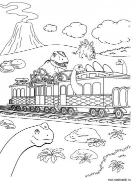 Раскраски Поезд Динозавров - Бесплатно распечатать