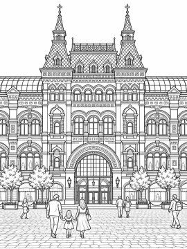 Исторический вокзал Москвы с двумя башнями и арками